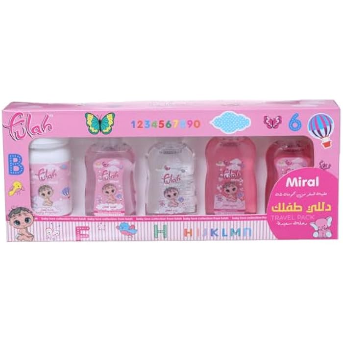 Baby Skin & Hair Care Set (Shampoo + Conditioner + Powder + Oil + Lotion), Pink DR-A-623 - Image 2